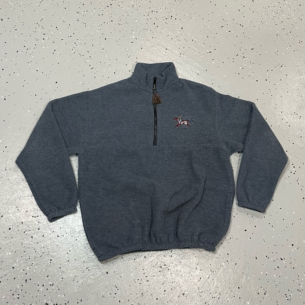 Vintage 80s Auburn Sportswear Fleece Jacket Native American Size Large Grey